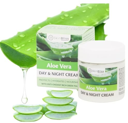 SkinBliss NATURAL Aloe Vera Face Cream: Day and Night AloeVera Cream, Effective Hydration & Cell Renewal Cream 110 ml