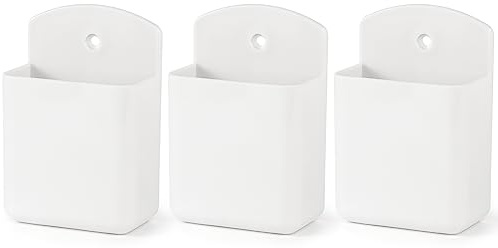 HCLRW 3-Pcs Wandhalterung Fernbedienung Halterung TV Controller Halter Selbstklebender Marker Halter, Behälter für Home Office Schule (Weiß)