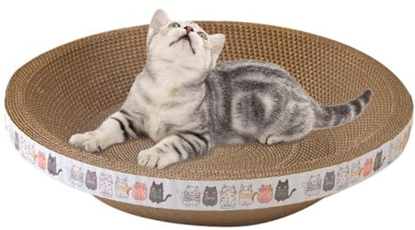 Kratzbretter Katze, Rund/Oval Katzenkratzbretter Schüssel Nest, Corrugated Lounge Kratzpappe Katzen Kratzbrett Kratzpappe Für Katzen Bett, Katzen Kratzmöbel Für Couch & Teppiche & Sofa
