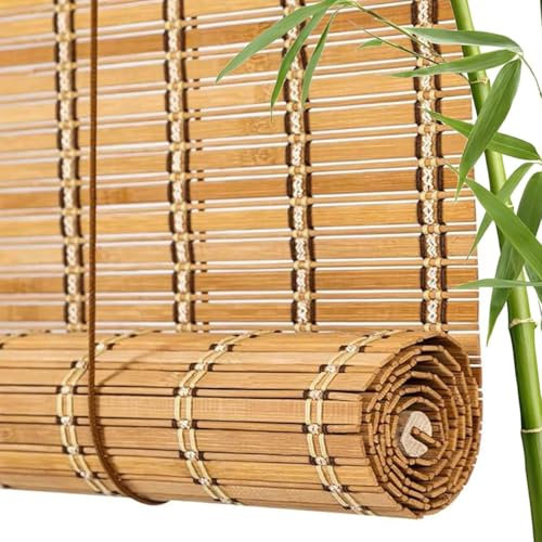 Bambusrollo für Türen und Fenster Outdoor-Sonnenschutz Rollos jalousien Thermische Roman Shades,Sichtschutz innen Raffrollo Anpassbar Seitenzugrollo,Für Balkon Terrasse