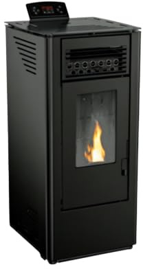 EIDER BIOMASA – Estufa de Pellets King 10 – 10,6 kW – Tolva 15 kg – Calienta hasta 180 m³ – Consumo 0,56–2,02 kg/h – Alto Rendimiento 87% – Encendido Rápido – Programable – Clase Energética A+
