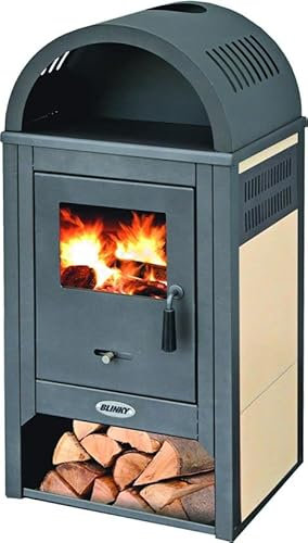 Estufa de leña Vienna de acero y cerámica - Color marfil
