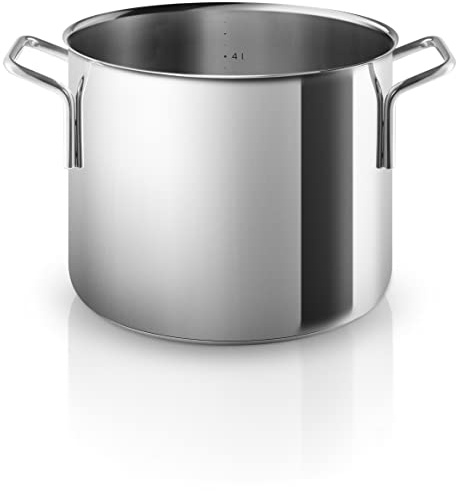 Eva Trio | Stainless Steel Pot 4.8 L 7.8 Inch Perfect for a Large Portion of Soup, Braised Dishes, Cooking a Soup Chicken or Homemade Broth Polished Steel