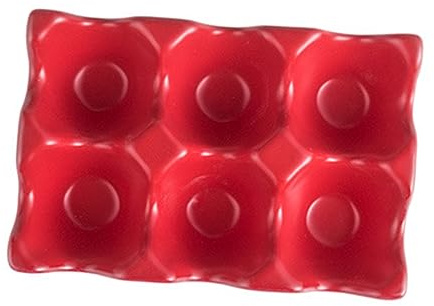 Eierablage mit 6 Fächern aus Keramik in Rot für Kühlschrank | Modern Elegant, Stoßfest und Rutschfest, zur Aufbewahrung im Küchenbereich