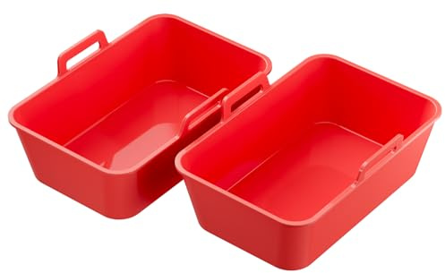 Lamapee Backform für Heißluftfritteuse, ideal zum Brot- & Kuchenbacken, 2 Stück Silikon Kastenform, passend für Ninja Dual Airfryer, extra dick 2,5 mm