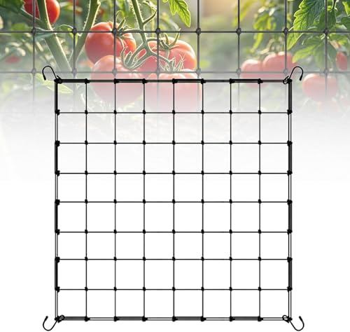 LUMOOM Scrog - Red de nailon para cultivo de plantas, para jardín, huerto, enrejado elástico con 4 ganchos, para plantas, verduras, frutas, flores (80 x 80 cm)