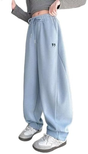 Baggy Jogginghose Kinder, Baggy Jogginghose MäDchen Jogging Trainingshose Elastische Sweathose Loose Outdoorhose Casual Sportlich Hose Sweatpants Baumwolle Bequeme Sporthose, Blau