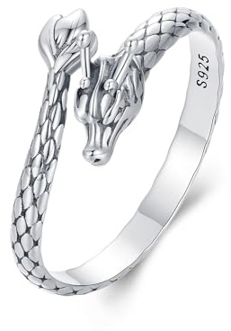 Kerraom Ring Phönix Sterlingsilber Drachen Damenring Verstellbar Offener Silberring Adjustable Schmuck für Frauen Mädchen