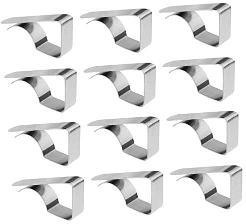 GLEAVI 12piezas Pinza para Mantel De Acero Inoxidable para Picnic Fiesta Restaurante Pinzas De Mantel Resistentes para Grueso para Fiestas