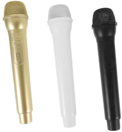 Beaupretty 3 pièces Accessoire de Microphone de Faux Microphones Réalistes pour Fêtes Activités de Jeu de Rôle et Performances et Pratique