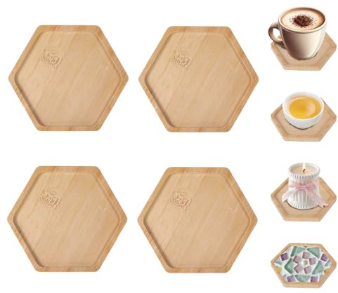 Sottobicchieri in legno esagonali – base creativa fai da te per mosaico, set fai da te, sottobicchieri in legno, sottobicchieri per candele, piatti e decorazioni da tavolo