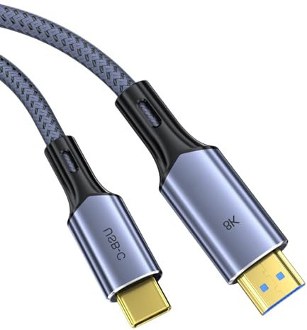 Fahoujs Cavo USB C a HDTV 8K@60 Hz Tipo C A HDTV Cavo Velocità Rapida Intrecciato Per Trasformatore di dati del telefono