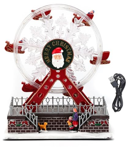 YIZITU Musical Skywheel Decorative Music Box A 360 Gradi Luci LED USB Alimentatore USB per Bambini Regali Natale Ferris Wheel Music Box con Luci LED