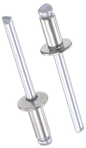TOP-VIGOR 304 Stainless Steel Blind Rivets 5mm x 10mm, Pop Rivets for Metal, Steel Rivets with Pull Mandrel, Blind Rivets Set for Use with Rivet Gun, 100 Pack