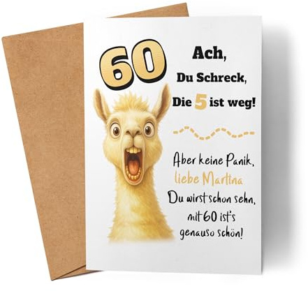 Kiddle-Design Karte zum 30. Geburtstag - Personalisiert mit Namen - Lustiger Spruch ACH du Schreck, die 2 ist Weg - Geburtstagskarte für Männer & Frauen 30 Jahre - Glückwunschkarte