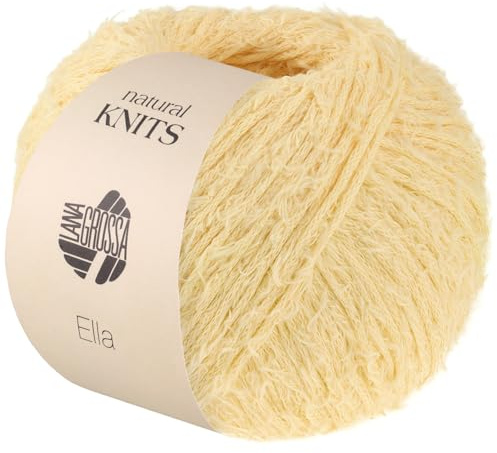 LANA GROSSA Ella | Flauscheffektgarn aus 100% Baumwolle | Handstrickgarn aus 100% Baumwolle | 50g Wolle zum Stricken & Häkeln | 130m FB 3