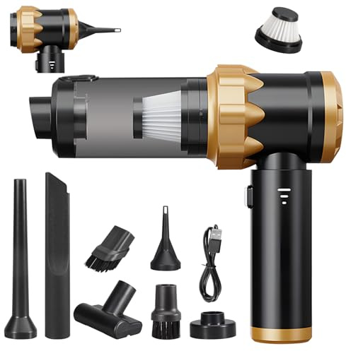 Grixz Handstaubsauger, 26000PA Handstaubsauger Akku Kabellos, 4-in-1 Autostaubsauger mit Bürstenlosem Motor, 3 Stufen Mini Staubsauger per Auto, Haus, Küche, Tierhaare