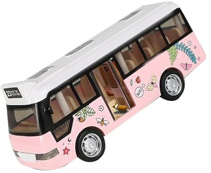 ZAICOLER Stadsbussleksak för Barn med Färgglad ljud- och Ljuseffektsimuleringsdesign för ABS-material för Barn (Rosa)