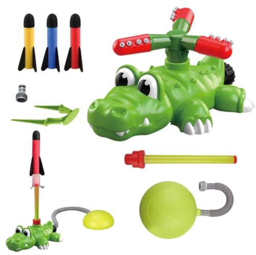 Water Sprinkler for Kids Cartoon Crocodile Rocket Launch Game