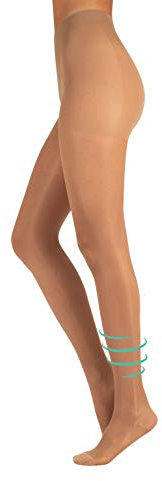 CALZITALY COLLANT SANITARIO COMPRESSIONE GRADUATA MADIA || 70 DEN || NERO & NATURALE || S M L XL XXL || (L, Naturale)