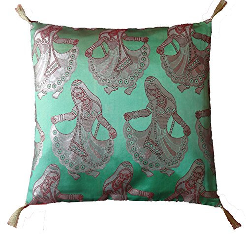 Verde tradicional brocado funda para cojín funda de almohada 40 cm cubierta sólo, no relleno, insertar no incluido