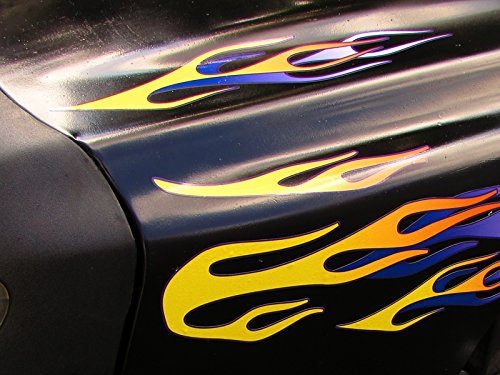 Layered Flame Decals - Banana & Grape for Riding Lawn Mower Tractor Golf cart - 10pc. Set