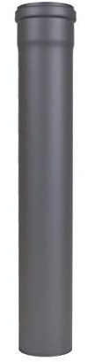 LANZZAS Tube à pellets de 500 mm, tube de rallonge de diamètre DN Ø 80 mm, de couleur gris fonte. Incl. lèvre d'étanchéité en silicone