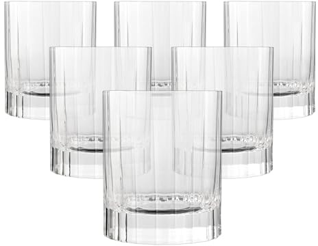 Luigi Bormioli Bach Tumbler DOF 335ml x6 – Elegantes Trinkglas für Spirituosen, Robust & Spülmaschinenfest, Transparentes Design