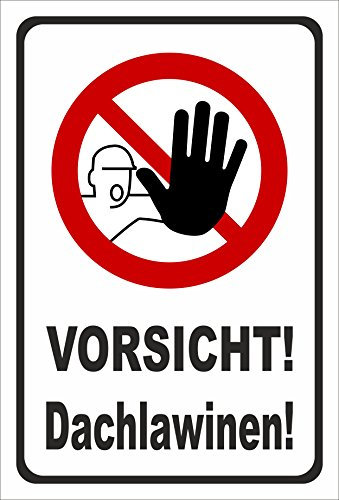 Melis-Folienwerkstatt Schild Vorsicht Dachlawinen - 30x20cm - 3mm Hartschaum – 20 VAR S00018-080-A