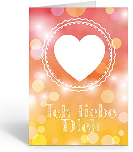 Große XXL Karte mit Umschlag (A4) /Motiv Großes Herz - Ich liebe Dich/Edle Design Klappkarte/Hochzeit/Liebe/Hochzeitstag/Valentinstag/Heiratsantrag/Edle Maxi-Karte