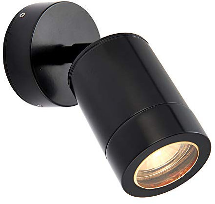 Odyssey Satin Black Exterior Interior Adjustable Outdoor Garden Single GU10 Wall Light Spotlight Downlight IP65