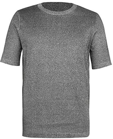 Sonew Stichfeste Kleidung, Schutzkleidung, Stufe 5 Schutz T-Shirt Schnittschutz Anti Slash Stab Kurzarm-Sicherheitsoberteil mit Rundhalsausschnitt(M)