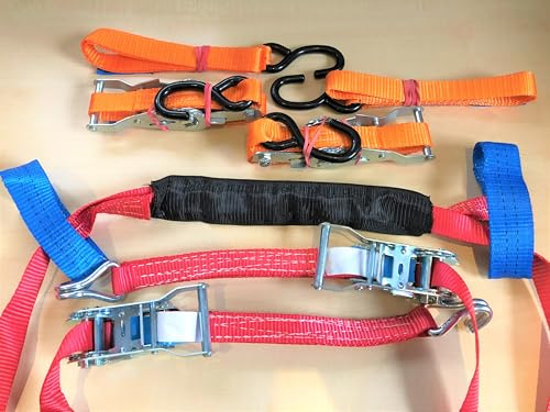 Motorrad Zurrsystem komplett - Spanngurt/Zurrgurt für Motorradsicherung