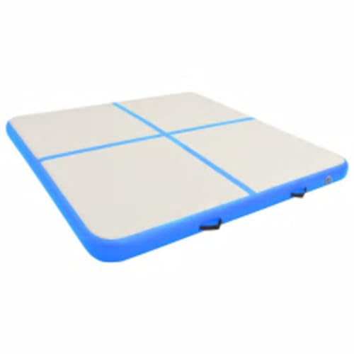 VidaXL Uppblåsbar gymnastikmatta med pump 200x200x15 cm PVC blå