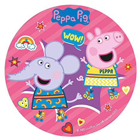 Dekora - Tortendeko Essbar | Peppa Wutz Tortenaufleger aus zuckerfreiem Esspapier - 20 cm, Mittel