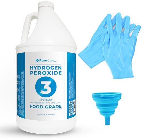 3% Food Grade Hydrogen Peroxide (1 Gallon) - No Added Stabilizers - Made in The USA derived from 35% Food Grade Hydrogen Peroxide