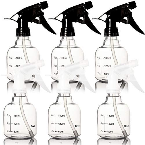 Youngever 6 Pacchi 250ML Bottiglie Spray di Plastica Vuote, Bottiglia a Spruzzo per Capelli e Soluzioni di Pulizia, 2 Colori Assortiti