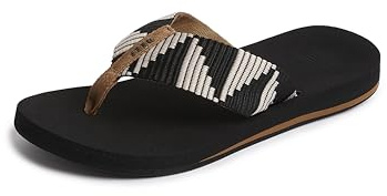 Reef Spring Woven Womens Beach Flip Flop, Soft Woven Strap & Cushion Footbed, Pebble, 8