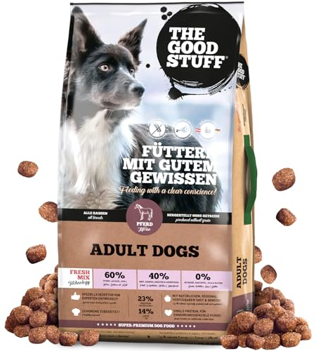 THE GOODSTUFF Pferd (Adult) 12,5 kg | Hochwertiges Hundetrockenfutter getreidefrei | Mit frischem Pferdefleisch | Hundefutter trocken für ausgewachsene Hunde | Super-Premium Trockenfutter für Hunde