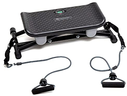 SHARPBODY Shapeboard, Balancebrett mit LC-Display Balance Board mit 2 Expanderbändern für Rumpfmuskulatur, max. 120 kg