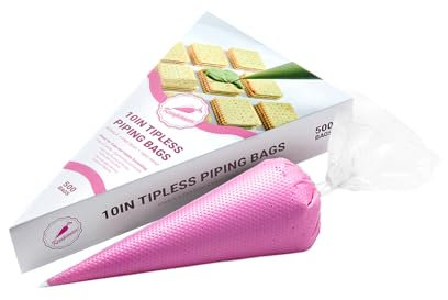 Keenpioneer Einweg Spritzbeutel, Einwegspritzbeutel 500 Stück 25,4cm Disposable Piping Bags zum Dekorieren von Backen Torten Keksen Kuchen