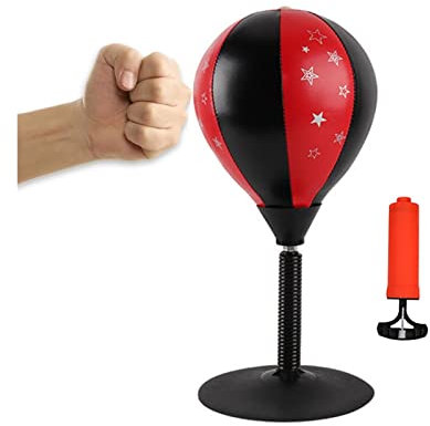 BAMFY Schreibtisch Boxsack, for Erwachsene Büro Fitness-Produkte Saugnäpfe Punching-Ball for Sport Dehnung Und Verspannungen Workout