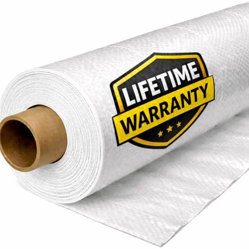 Whitecap - Woven Vapor Barrier - 12 Mil (4' x 200'), Thick Plastic sheeting, Drop Cloth Moisture Barrier Covering for Crawl Space Encapsulation, Life-Time Warranty