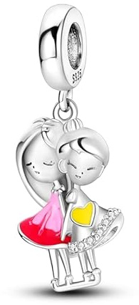 CYCUFF Colgantes de Plata de Ley 925 para Pulsera Europea y Collares Colgantes Abalorios Joyería Regalo para Mujeres Familia Amigos (Sisterly Love Charm)