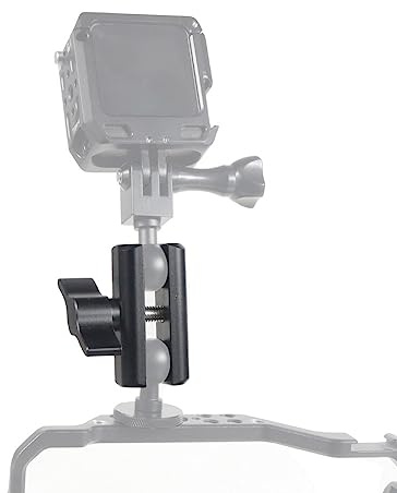 NovelGoal Aluminium-Legierung Doppelsteckdose Arm für 17 mm Kugelkopfhalter Halterung Klemme Kompatibel mit RAM Fahrrad Motorrad Kamera Verlängerungsarm