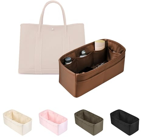 KINGS IN BAG Taschen-Organizer-Einsatz, leichter und weicher Satin-Stoff mit Taschen, ideal für Reisen, Einkaufen und den täglichen Gebrauch, mehrere Farben, passend für Gartenparty 30 (Gold, GP30)