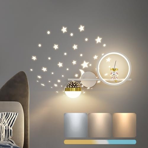 Aplique Pared LED Regulable Lámpara de cabecera Moderna Lámpara de Pared Interior para Habitación Infantil Astronauta Espacial Creativo Luz de Pared para Dormitorio cabecera Salón Regalos para Niños