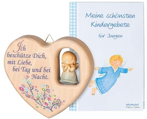 Herz mit Schutzengel (blau)