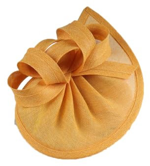 Fascinator Sinamay Hut Cocktail Tee Party Stirnband Fascinator Vintage Hochzeit Derby Fascinator, gelb, Einheitsgröße