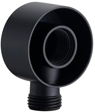 Shower Elbow Bathroom Round Drop Ell Shower Hose Connector 1/2 NPT Female Shower Hose Adapter Wall Supply Elbow Bathtub Water Outlet Spout Wall Union Hand Held Shower Attachment,Matte Black